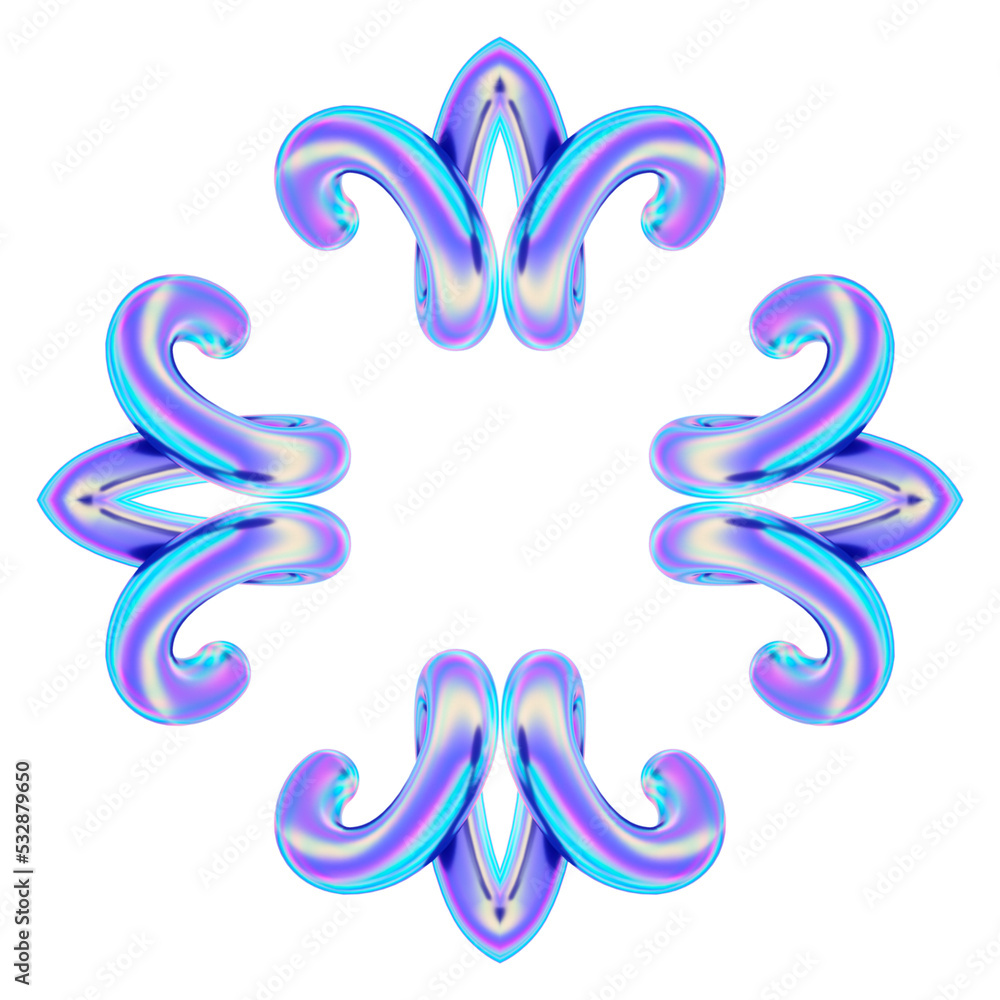 Fototapeta premium 3D Gradients Oversaturated Rainbow Color Pattern Shape, With Unique Style, Is Perfect For Use As An Additional Element Or Logo In Your Design