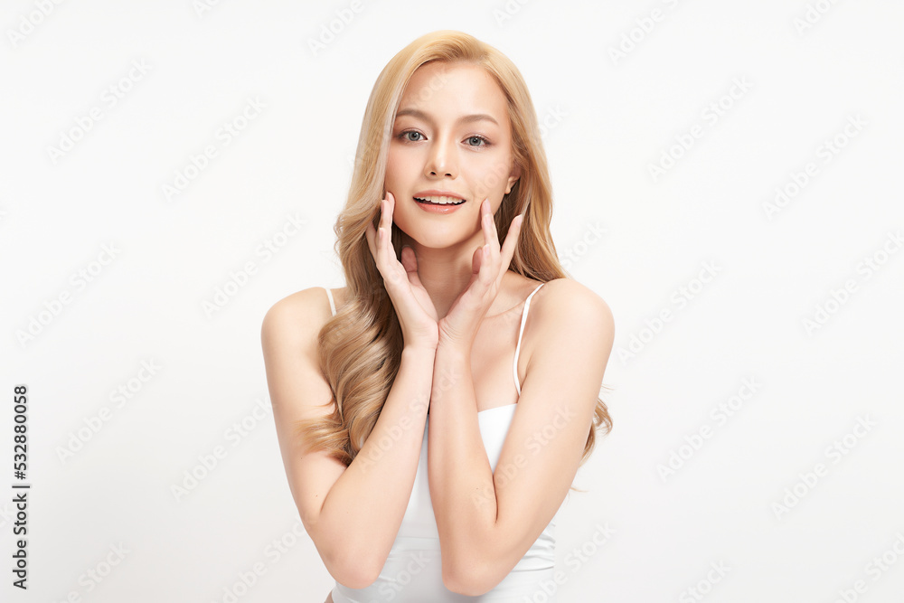 Beautiful young asian woman with clean fresh skin on white background, Face care, Facial treatment, Cosmetology, beauty and spa, Asian women portrait. Beautiful young asian woman with clean fresh skin on white background, Face care, Facial treatment, Cosmetology, beauty and spa, Asian women portrait.