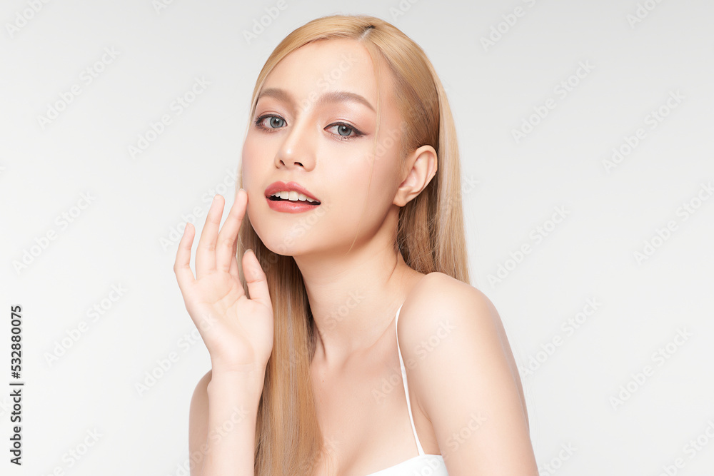 Beautiful young asian woman with clean fresh skin on white background, Face care, Facial treatment, Cosmetology, beauty and spa, Asian women portrait. Beautiful young asian woman with clean fresh skin on white background, Face care, Facial treatment, Cosmetology, beauty and spa, Asian women portrait.