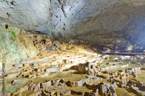 Akiyoshido Cave is located in the eastern area of Mine city, Yamaguchi Prefecture, 100-200m under Akiyoshidai, is Japan's largest limestone cave. photo