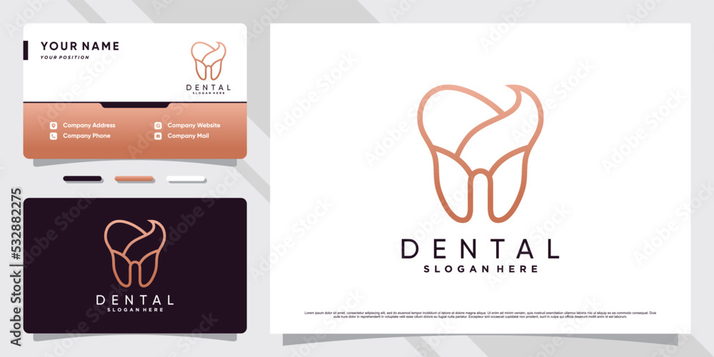 Dentist logo design for dental care clinic with creative concept and