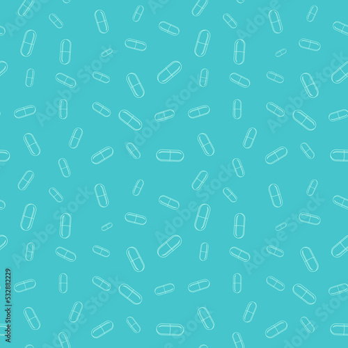 Medical seamless background with pills capsules - vector illustration