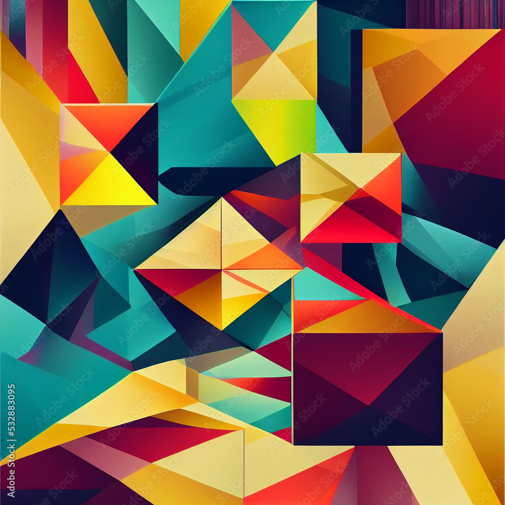 Colorful minimal geometric paper abstract background Colorful minimal geometric paper abstract background