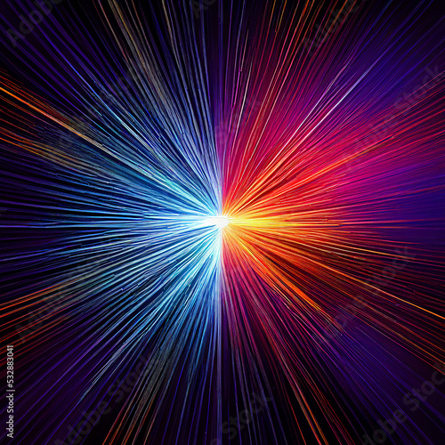Star trails vector background illustration made up of colored gradient lines