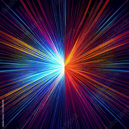 Star trails vector background illustration made up of colored gradient lines
