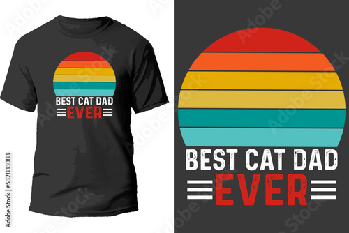 Quadro su tela Best cat dad ever t shirt design.