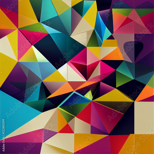 Colorful minimal geometric paper   abstract background