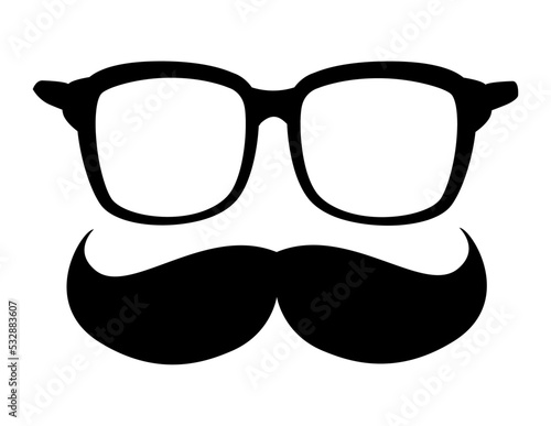 eyeglasses and mustache accessory