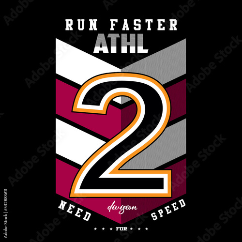 vector run faster text lettering stylish design