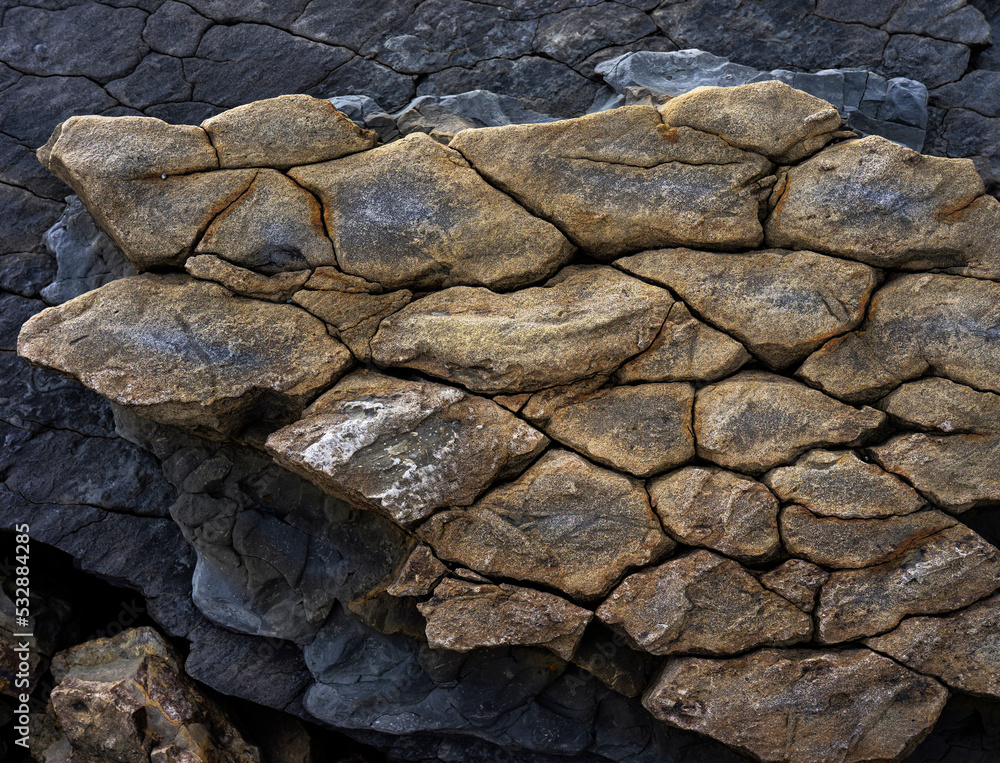 Formation of a stacked layers of rocks Formation of a stacked layers of rocks