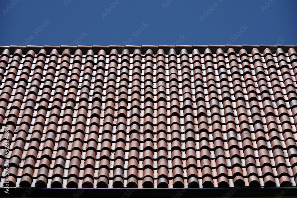 New modern version of a Spanish Mexican style tile roof