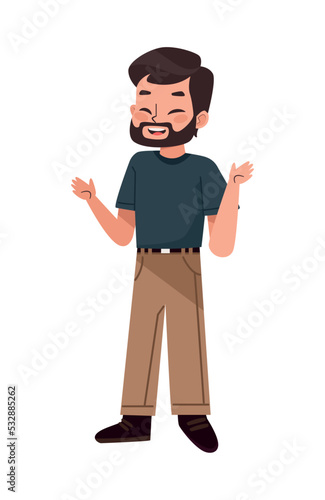 young bearded man standing