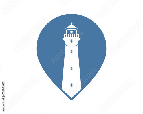 Location shape with lighthouse inside