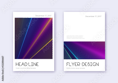 Tela Minimal cover design template set. Rainbow abstrac