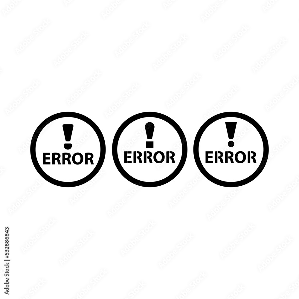 error icon vector design templates error icon vector design templates