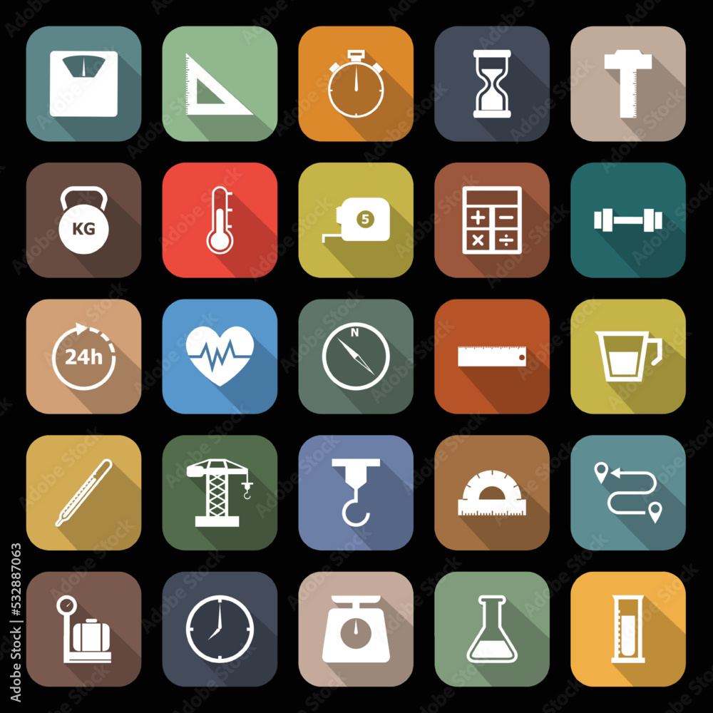 Measuring flat icons with long shadow Measuring flat icons with long shadow