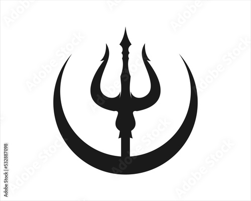 Circle shape with trident inside
