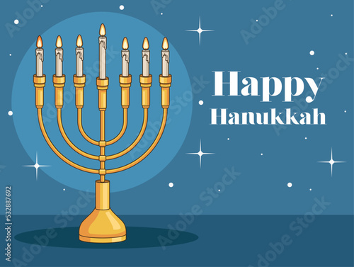 happy hanukkah lettering