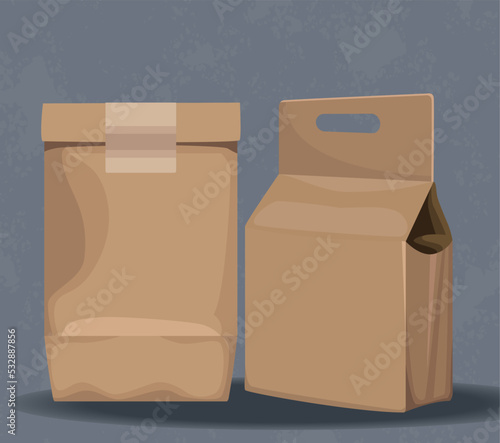 eco bag and box packages