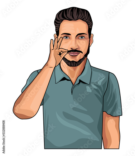 young man with mustache