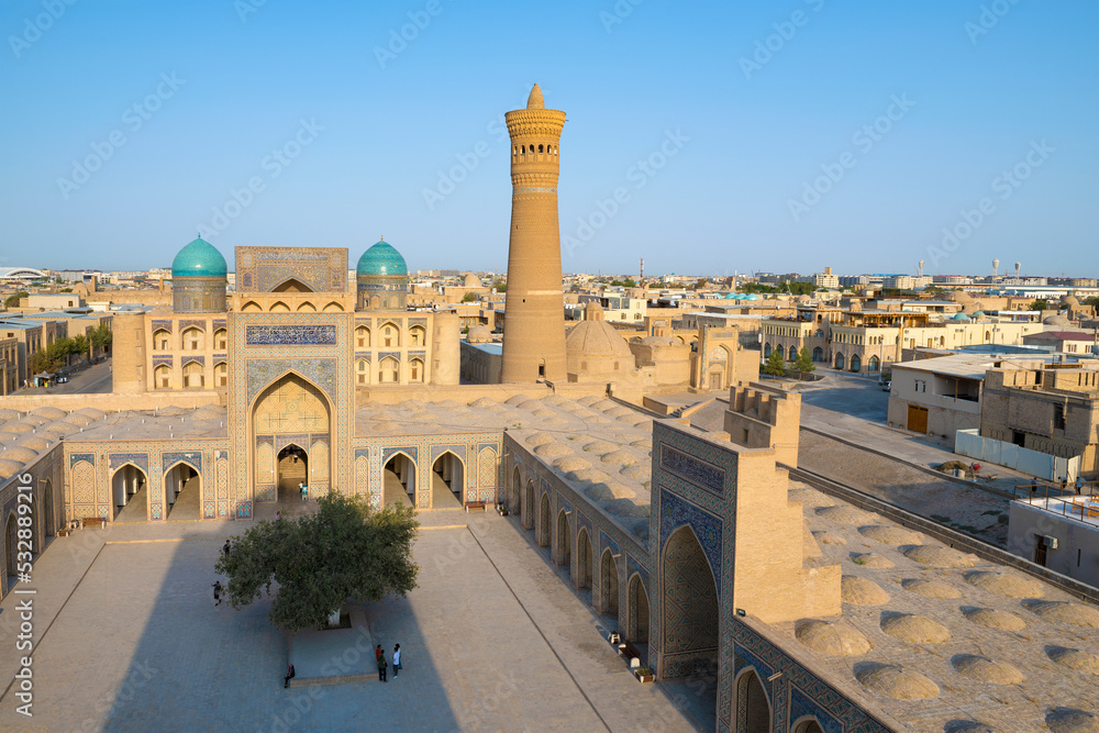 Sunny day over the ancient Poi-Kalan mosque, Bukhara. Uzbekistan