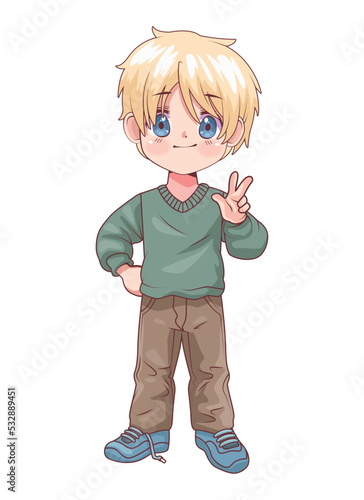 anime blond hair boy