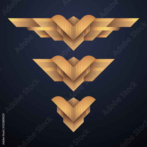 Golden level badge achievement rank bar buttons for game ui design