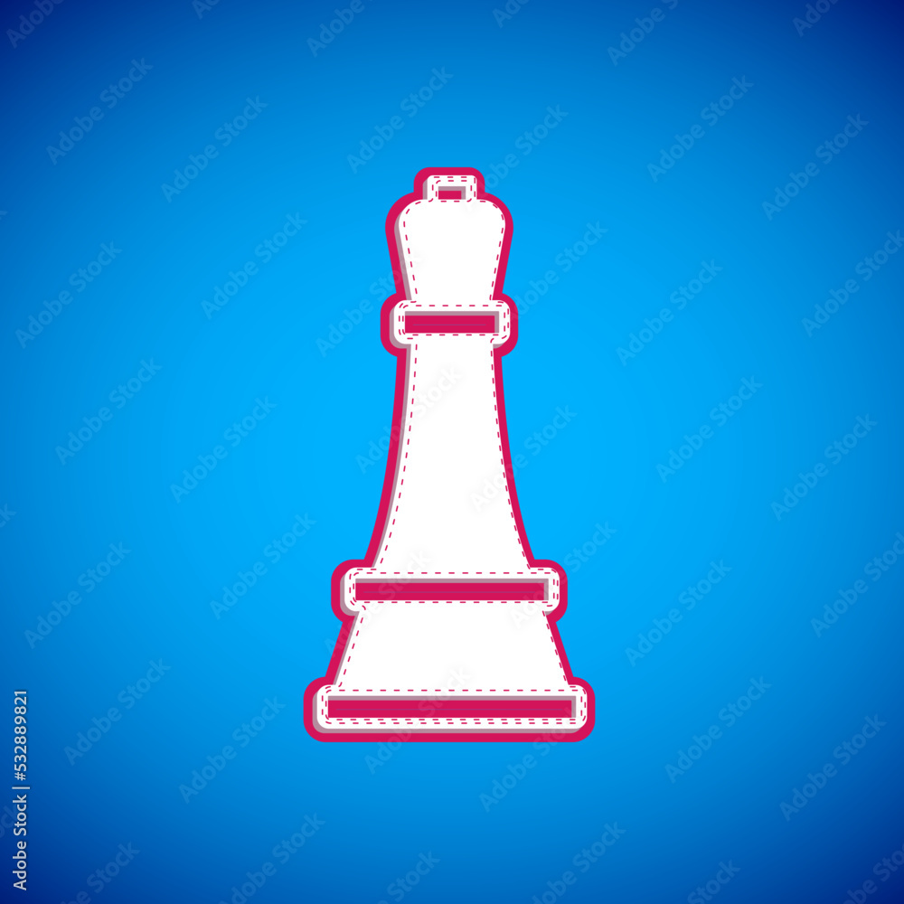 White Chess icon isolated on blue background. Business strategy. Game, management, finance. Vector