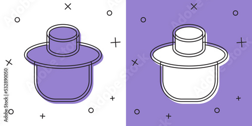 Set Beekeeper with protect hat icon isolated on white and purple background. Special protective uniform. Vector