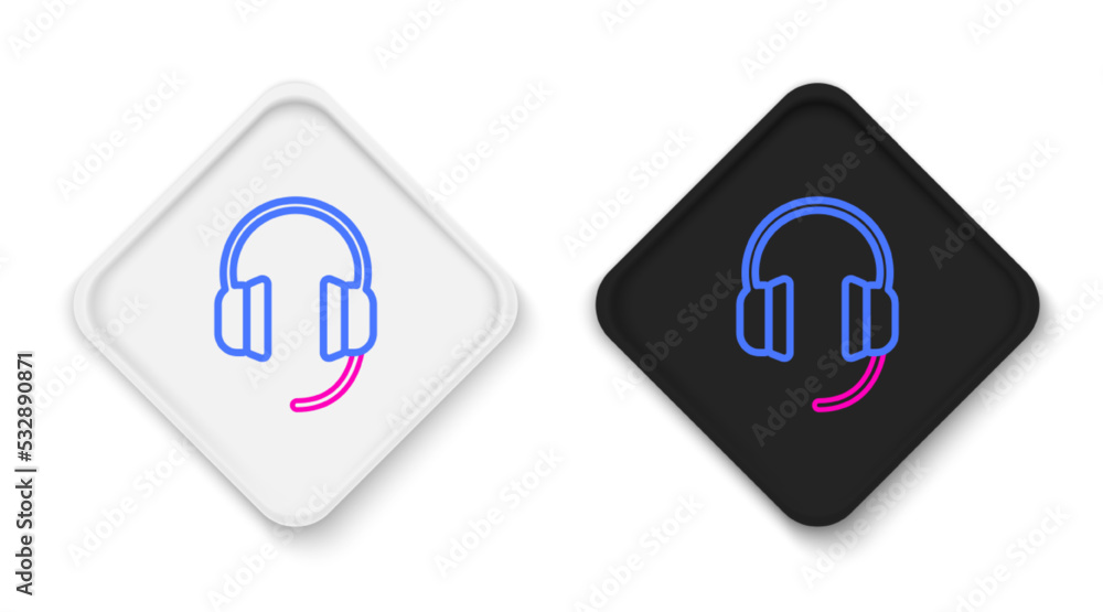 Line Headphones icon isolated on white background. Earphones. Concept for listening to music, service, communication and operator. Colorful outline concept. Vector Line Headphones icon isolated on white background. Earphones. Concept for listening to music, service, communication and operator. Colorful outline concept. Vector