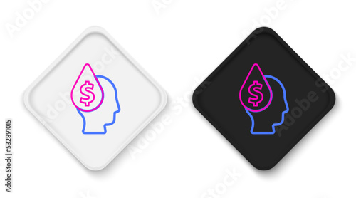 Line Oil drop with dollar symbol icon isolated on white background. Oil price. Oil and petroleum industry. Colorful outline concept. Vector