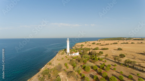 A lighthouse situated at the coast of Aegean Sea