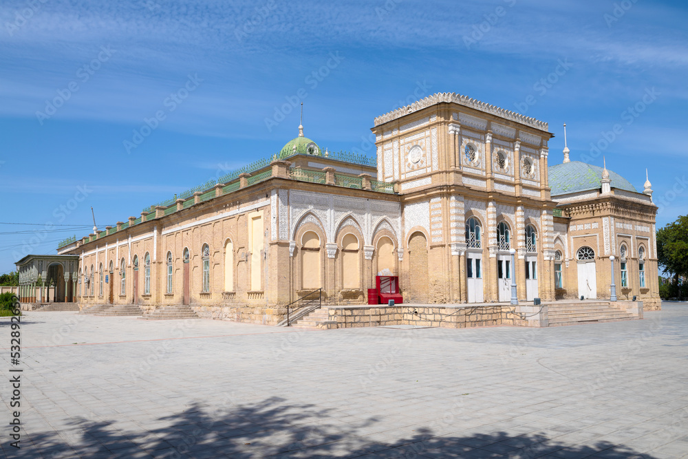 Palace of Bukhara Emir Seyid Abdulahad Khan on a sunny day, Kagan, Uzbekistan
