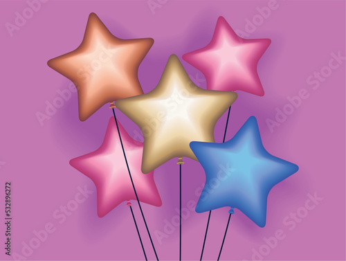 balloons helium colorful stars
