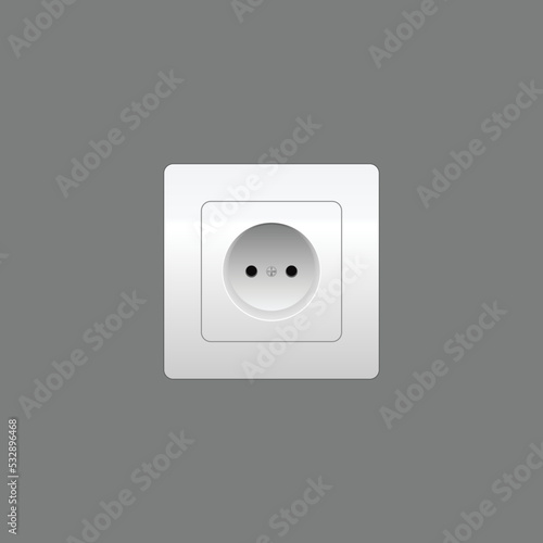 Realistic wall socket outlet power vector graphics