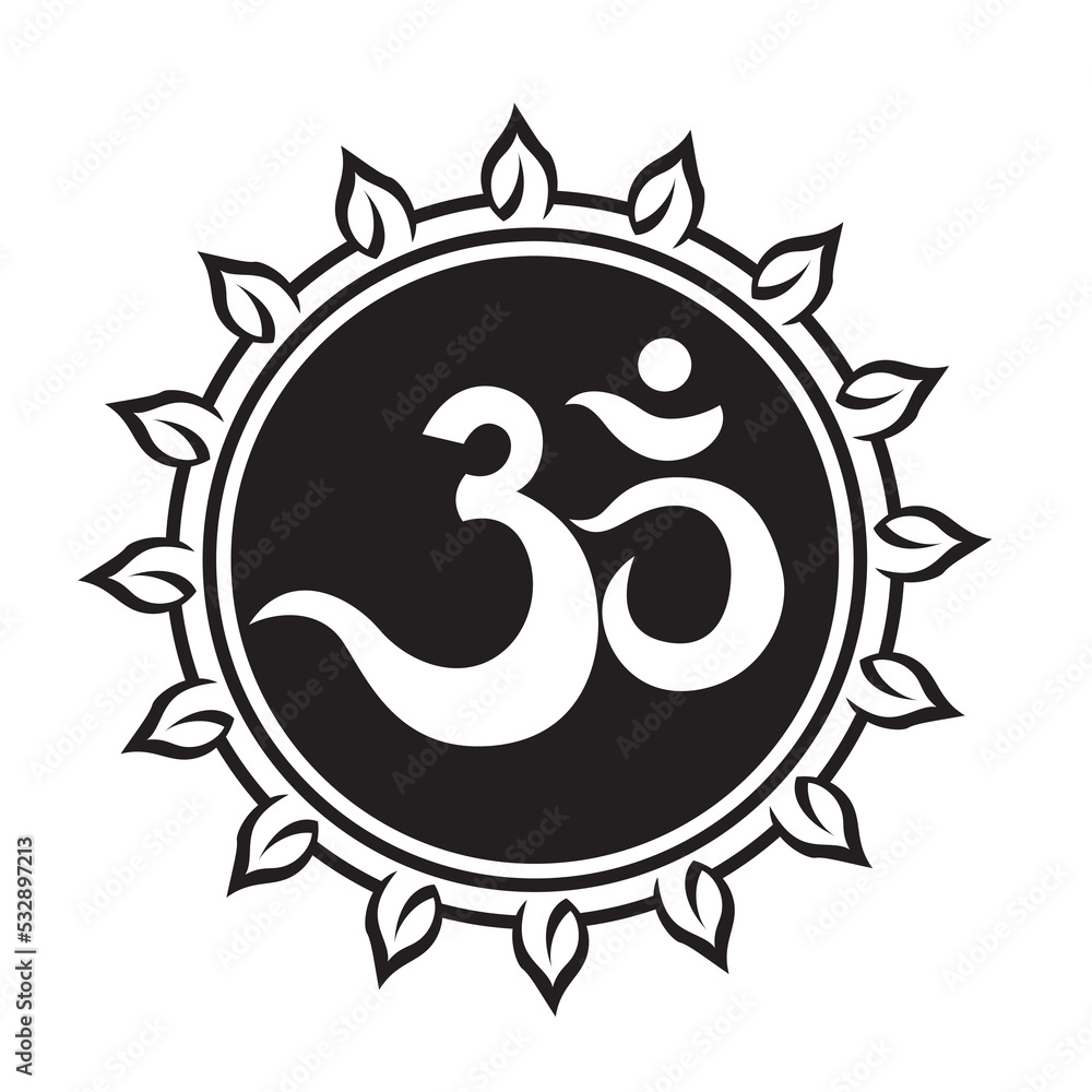 Circular pattern in form of mandala with flower Henna Mehndi tattoo decoration. Decorative ornament in oriental style with ancient Hindu mantra OM. Outline doodle vector illustration. Circular pattern in form of mandala with flower Henna Mehndi tattoo decoration. Decorative ornament in oriental style with ancient Hindu mantra OM. Outline doodle vector illustration.