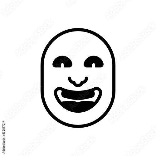 Black solid icon for humor