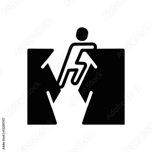 Black solid icon for brave