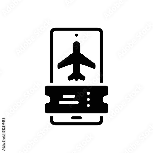 Black solid icon for fare