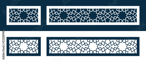 Template Islamic pattern for laser cutting or paper cut. Vector illustration.