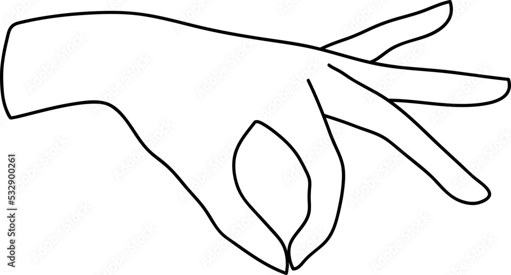 Minimal Hand Holding Pose Line Art Minimal Hand Holding Pose Line Art