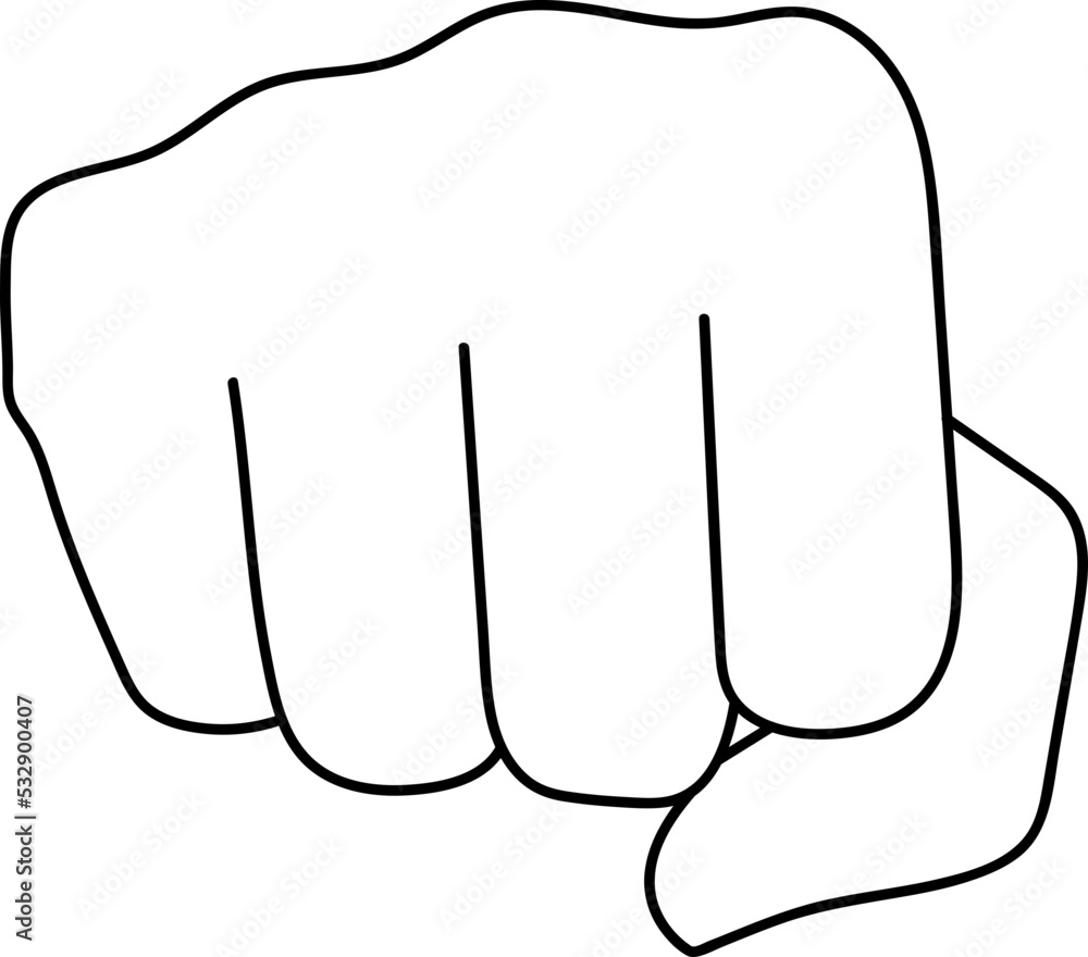 Minimal Hand Punching Sign Line Art Minimal Hand Punching Sign Line Art