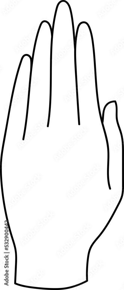 Obraz premium Raising Hand Minimal Hand Line Art