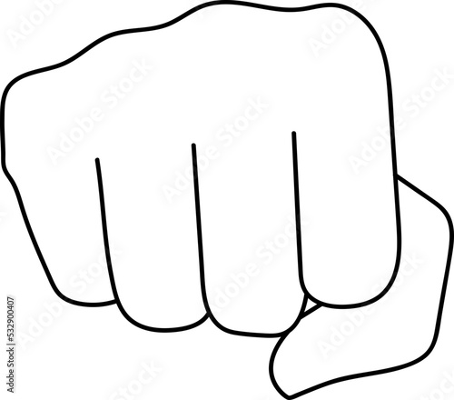 Minimal Hand Punching Sign Line Art