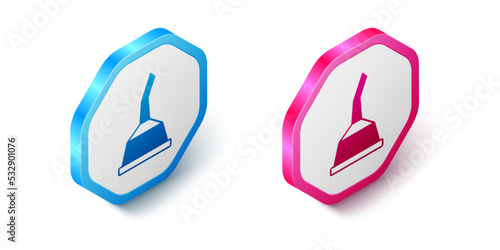 Isometric Canister for motor machine oil icon isolated on white background. Oil gallon. Oil change service and repair. Hexagon button. Vector