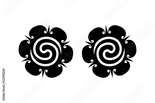 Borneo Flower Symbol, Tribal Traditional Borneo Ethnic Tattoos