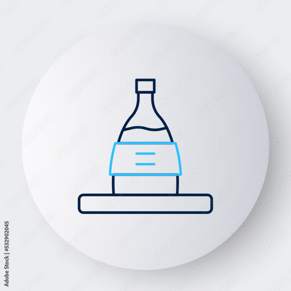 Line Bottle of sake icon isolated on white background. Colorful outline concept. Vector Line Bottle of sake icon isolated on white background. Colorful outline concept. Vector