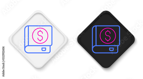 Line Financial book icon isolated on white background. Colorful outline concept. Vector