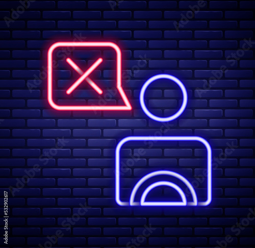 Glowing neon line Taxi driver icon isolated on brick wall background. Colorful outline concept. Vector