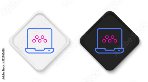 Line Taxi mobile app icon isolated on white background. Mobile application taxi. Colorful outline concept. Vector